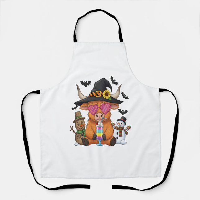Delantal Vaca Highland de Halloween (2) (Anverso)
