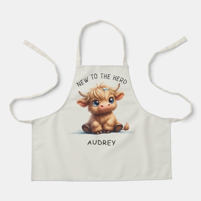 Delantal Vaca Highland nueva en el rebaño (Anverso)