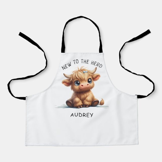 Delantal Vaca Highland nueva en el rebaño (Anverso)