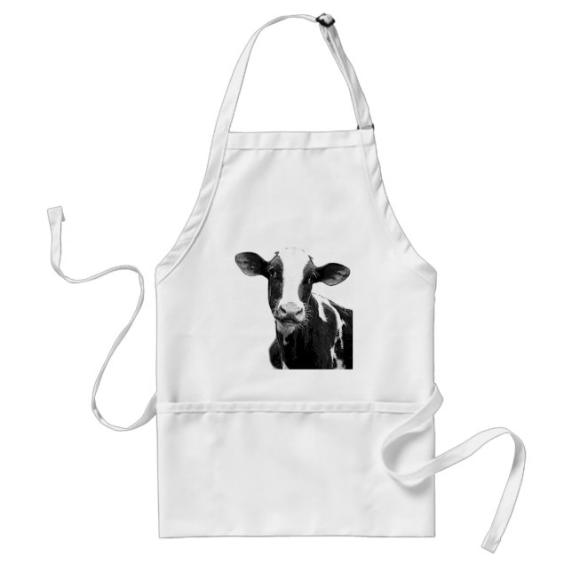Delantal Vaca lechera - becerro blanco y negro de la (Frente)
