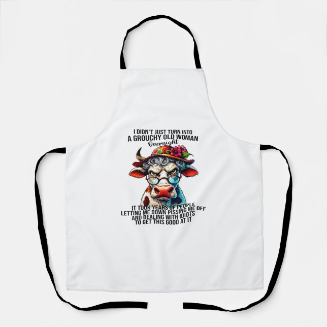 Delantal Vaca, no me convertí en una mujer vieja y grosera (Anverso)