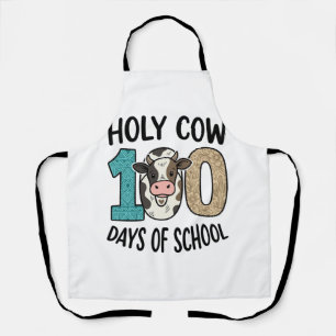 Delantal Vaca Sagrada 100 Días de Escuela Camiseta de Vaca