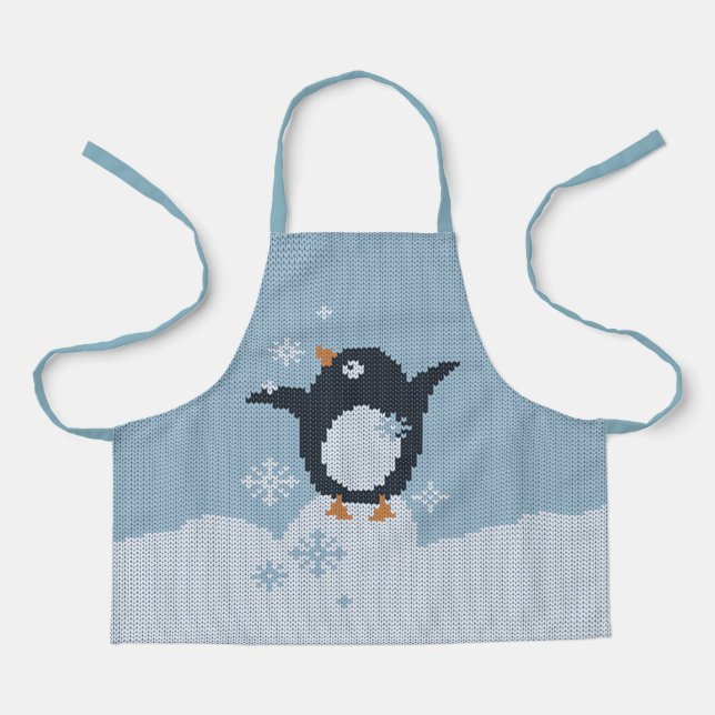 Delantal Vacaciones de invierno de los copos de nieve de pi (Anverso)