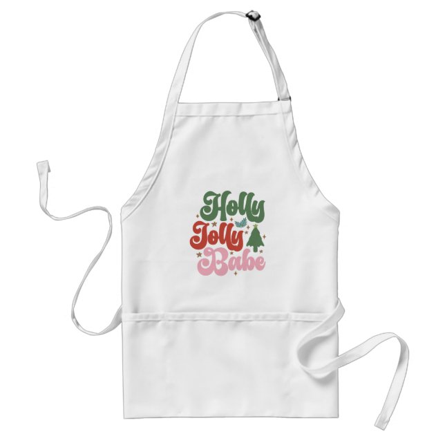 Delantal Vacaciones de los Navidades de Holly Jolly Babe Re (Frente)