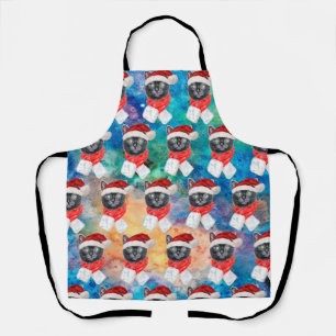 Delantal Vacaciones de Navidades divertidos de gato negro