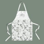 Delantal Vacaciones grises verdes y elegantes y limpias<br><div class="desc">Diseño moderno,  elegante y elegante,  de gris botánico,  con un diseño de navidades botánicos de lujo.</div>