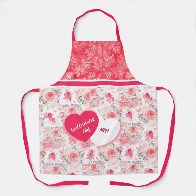 Delantal Valentine's Day World's Greatest Chef, MOM Apron (Anverso)