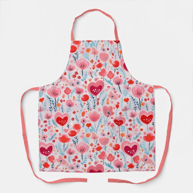 Delantal Valentines Hearts Pattern Love (Anverso)