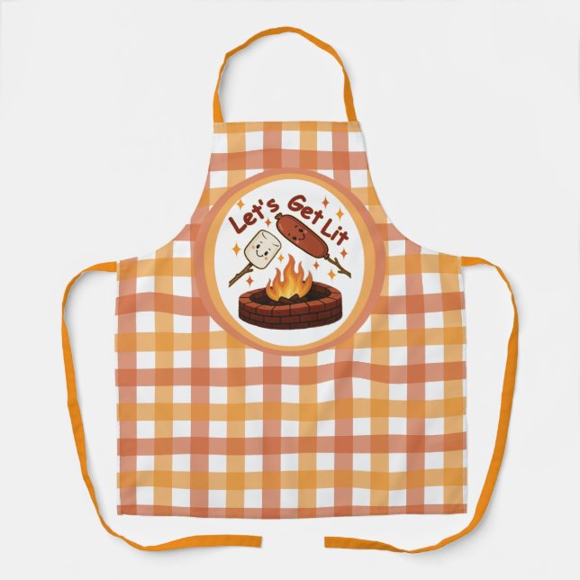 Delantal Vamos a conseguir Firepit - malvavisco y perro cal (Anverso)