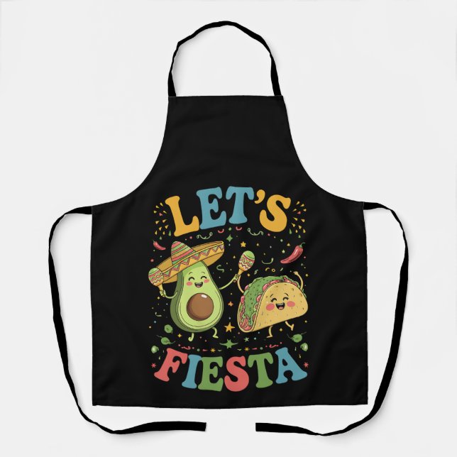 Delantal Vamos a Fiesta Aguacate Y Tacos Cinco De Mayo (Anverso)