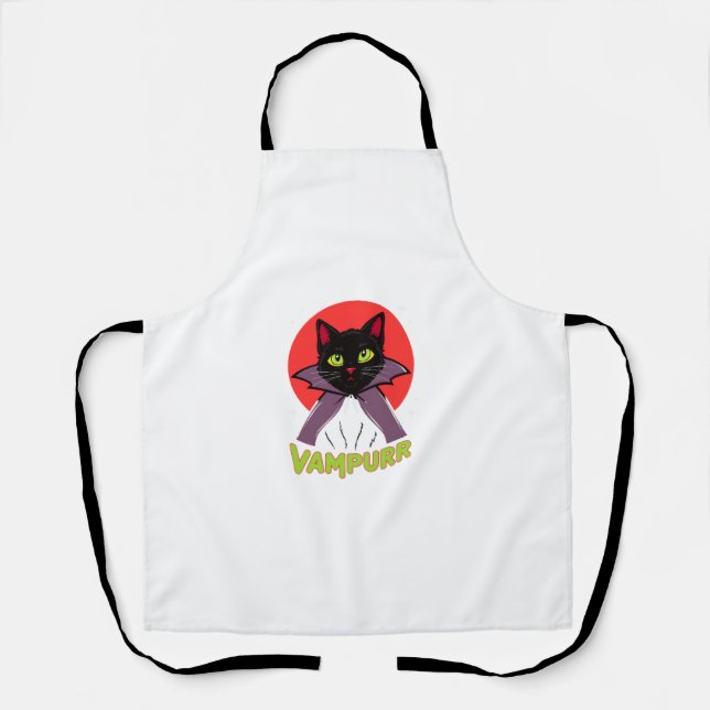 Delantal Vampurr Vampire Cat Gracioso Disfraz de gato Hallo (Anverso)