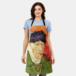 Delantal Van Gogh - Autorretrato con oreja vendada y pipa
