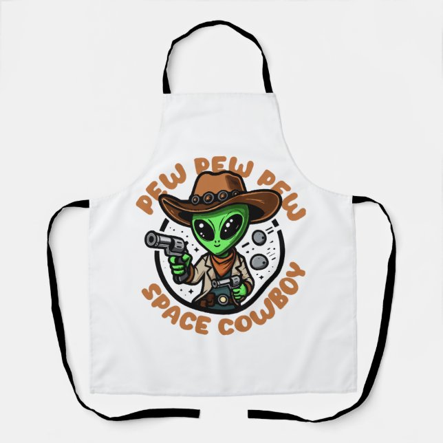Delantal Vaquero Espacial Alien Divertido (Anverso)