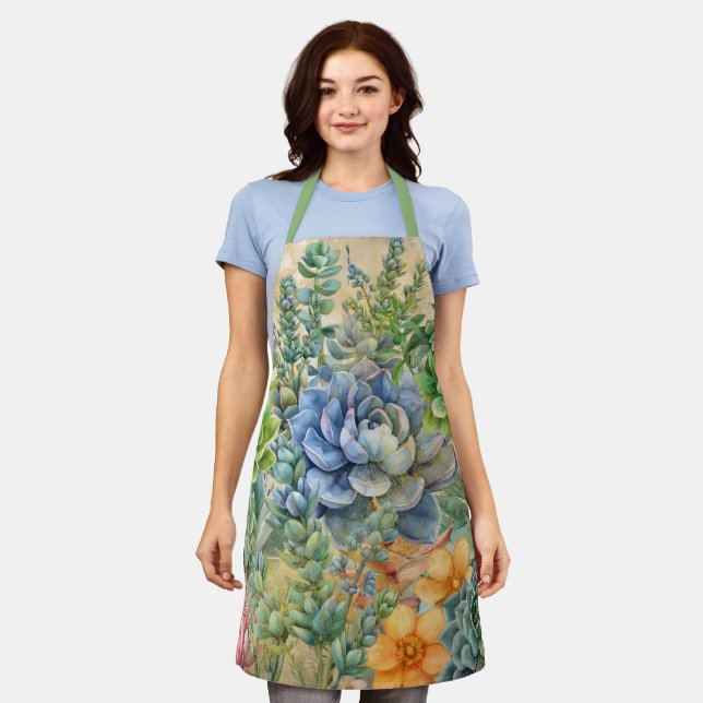 Delantal Variedad De Suculentos (Gastado)