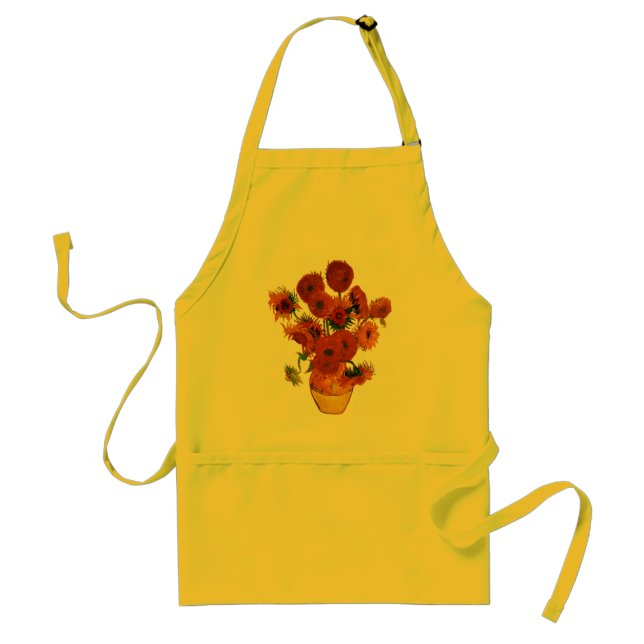 Delantal Vase de la vida con 15 girasoles Vincent van Gogh (Frente)