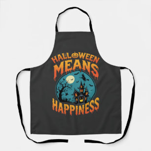 Delantal Vector de Casa Embrujada de Felicidad de Halloween