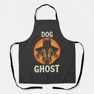 Delantal Vector Fantasma de Perro Terror de Halloween