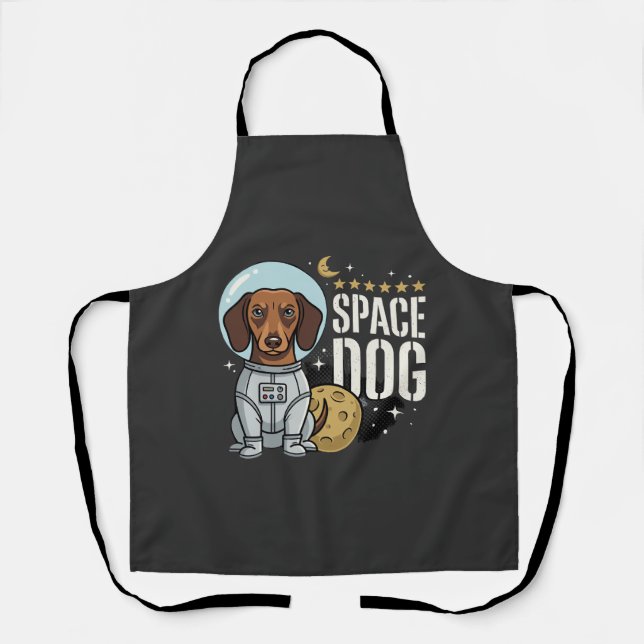 Delantal Vector perro espacial astronauta Dachshund (Anverso)