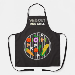 Delantal Veg Out y Parrilla Vegetariano Vegano Div