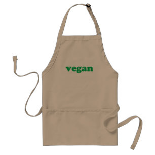 Delantal "vegan" green letters