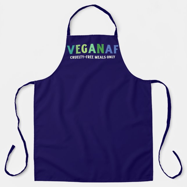 Delantal VeganAF: Solo comidas libres de crueldad (Anverso)