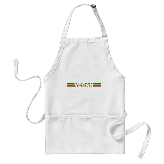 Delantal Vegano en las rayas de Rasta (Frente)