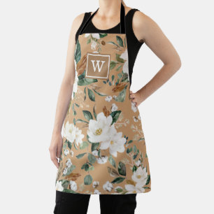 Delantal Vegetación botánica floral caliente Monograma