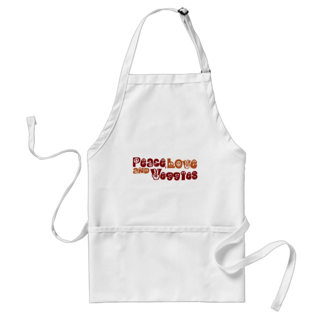 Delantal Veggies del amor de la paz (Frente)