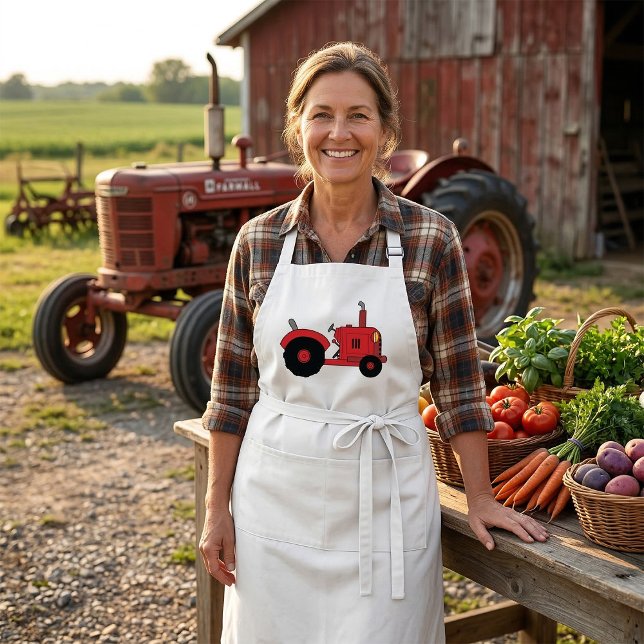 Delantal Vehículo Tractor de la Granja Roja (Subido por el creador)