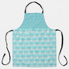 DELANTAL VELAS AZULES Y BLANCAS DE HANUKKAH