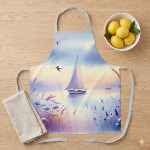 Delantal Velero de Pastel Paisaje Costero de Ensueño