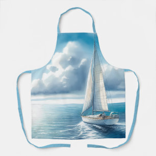 Delantal Velero solitario Horizonte Azul