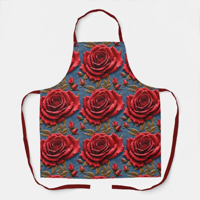 Delantal Velvety Red Roses  (Anverso)