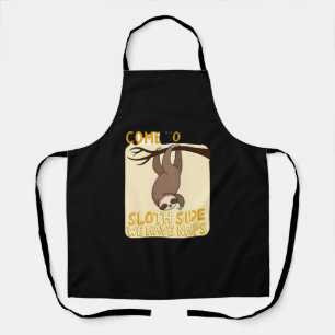 Delantal Ven a la Camiseta del Lado del Perezoso - Chiste D