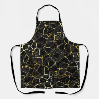 Delantal Vena de oro Kintsugi negro