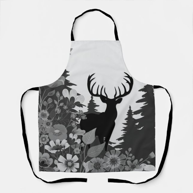 Delantal Venado con gran rack fuera del bosque (Anverso)