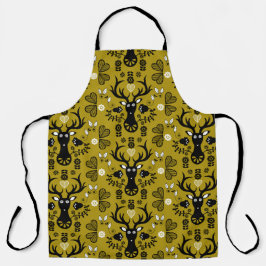 Delantal Venado de arte popular escandinavo moderno