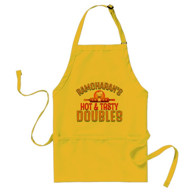 Delantal Vendedor de DOUBLES – Comida Callejera Caliente y  (Frente)