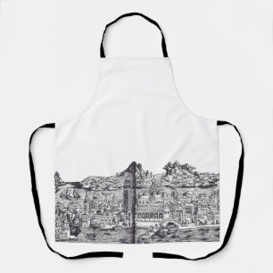 Delantal Venecia ciudad medieval en Italia