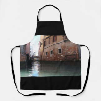 Delantal Venecia y sus canales - negro