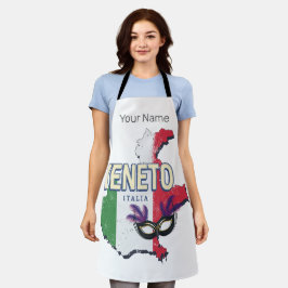Delantal Veneto Italia Retro Región Mapa de Vintage Souveni