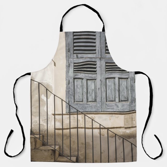 DELANTAL VENTANA DE MADERA GRIS (Anverso)
