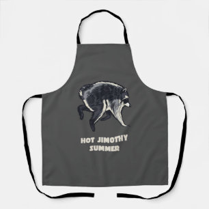 Delantal Verano Divertido Mapache Meme Animal Caliente Jimo
