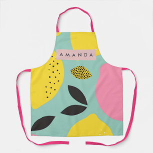 Delantal Verano moderno juguetón personalizado limón