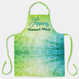 Delantal Verde animado y turquesa