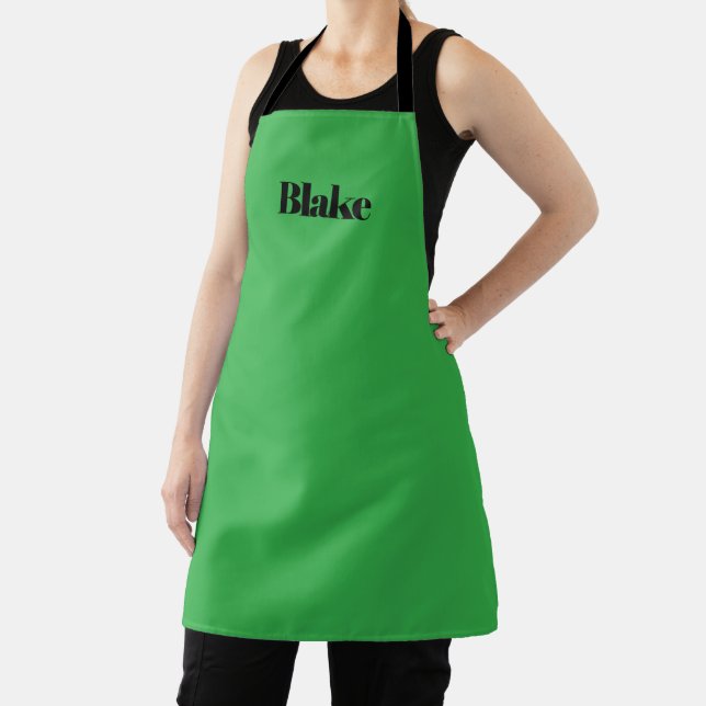 Delantal Verde Apron moderno personalizado con nombre (in situ)
