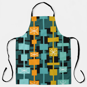 Delantal Verde azulado multicolor moderno de mediados del s