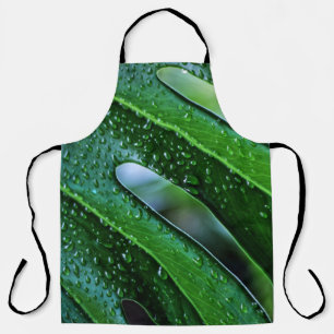 Delantal verde de hoja de planta de Monstera