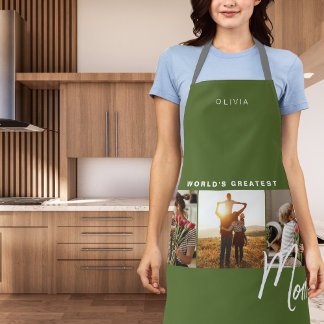 Delantal Verde de oliva rusa Tres Apron de Cocina Fotográfi