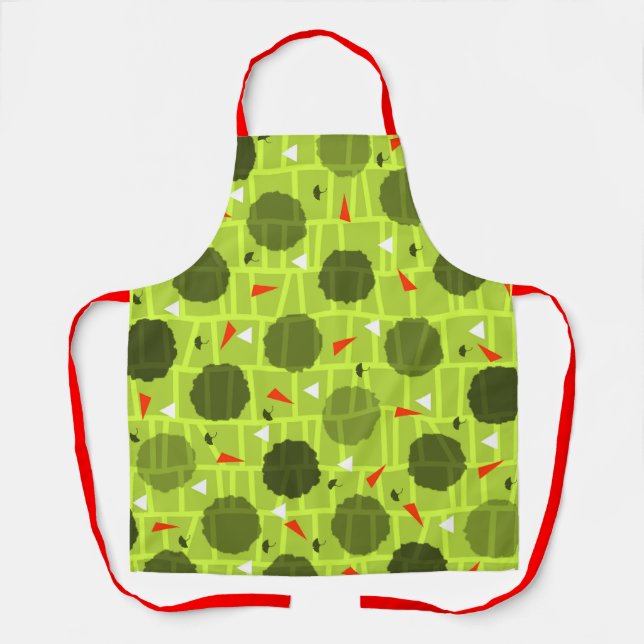 Delantal Verde estampado (Anverso)